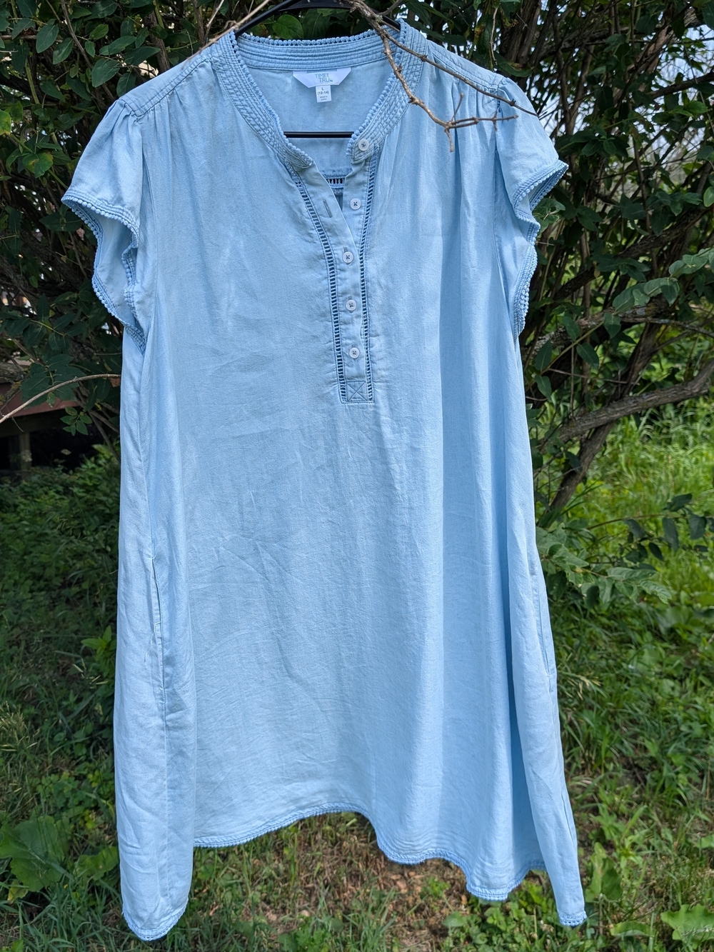 Time and Tru Light Blue Midi Dress